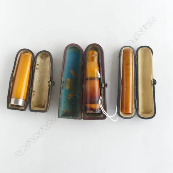 X3 AMBER CASED CIGAR HOLDERS LONGEST 90MM