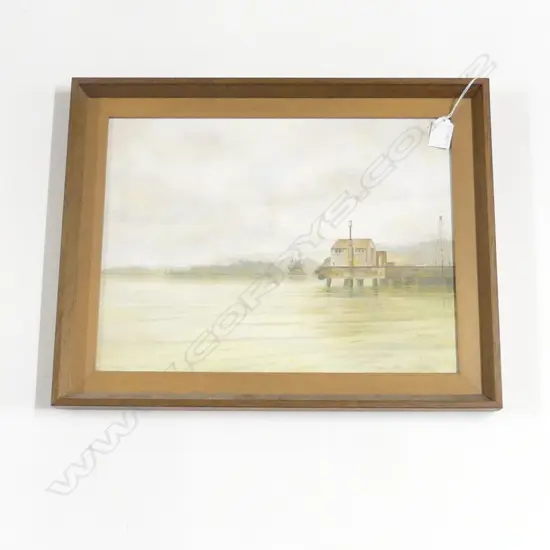 MEGAN LEE-RICHARDS 'OPUA WHARF' OIL ON BOARD '83 290x390mm