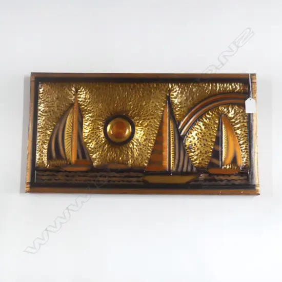 RETRO BEATEN METAL SAILBOAT ARTWORK 285x535mm