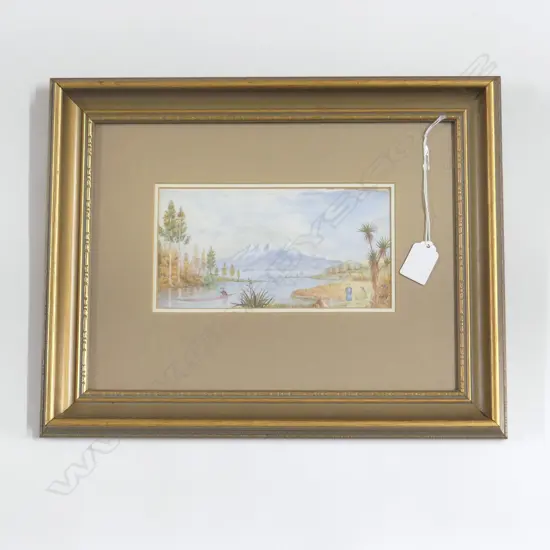 ARTIST UNKNOWN, LAKE TAUPO LANDCAPE, WC C.1927 100x200mm