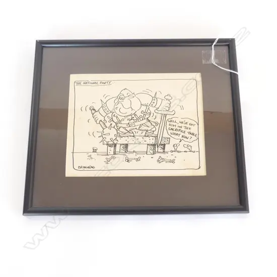 PETER BROMHEAD, ORIGINAL MULDOON CARTOON FROM AUCKLAND STAR 5.9.1980 170x215mm