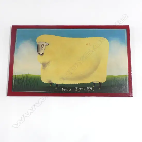 ANTIQUE STYLE ARTWORK 'PRIZE RAM 1870' ACRYLIC ON CANVAS 455x765mm