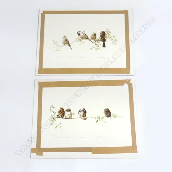 2 UNFRAMED MERRILYN JAQUIERY PRINTS 'SPARROWS GATHERING' BOTH 293/350 345x510mm