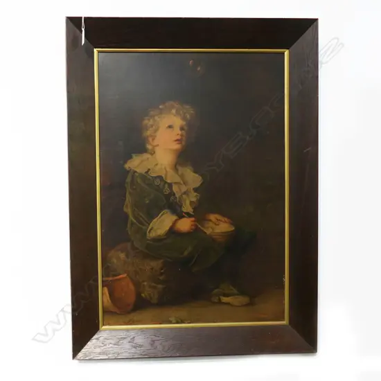 EARLY 20TH C PEARS ‘BUBBLES’ PRINT IN OAK FRAME, L.840MM W.620MM