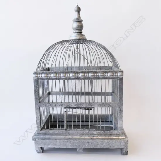 SILVER PAINTED BIRD CAGE H.460mm