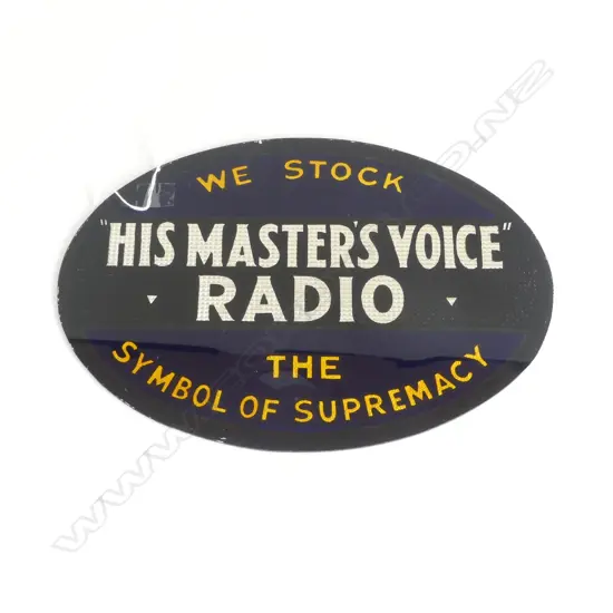 VINTAGE GLASS HMV ADVERTISING SIGN