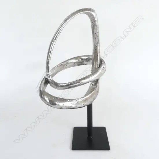 LA FORGE ABSTRACT SILVER RESIN SCULPTURE H.340mm
