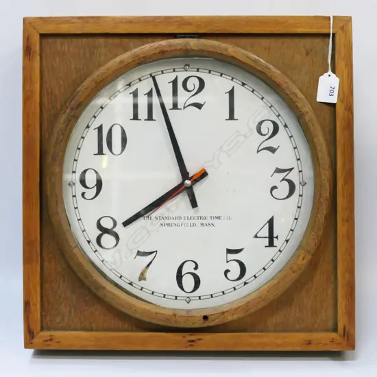 ANTIQUE STYLE CLOCK, WOODEN FRAME 400x400x95mm