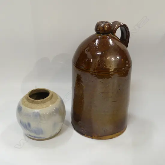 LUKE ADAMS CROCK H.315mm, GINGER JAR H.125mm (FAULTED)