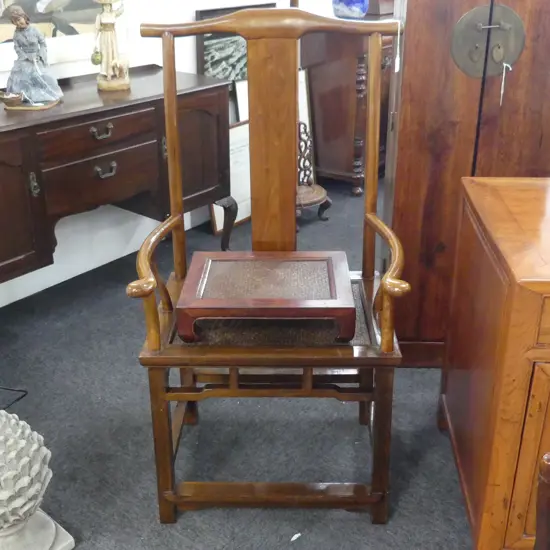 ORIENTAL CHAIR & FOOT REST