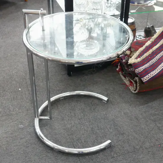 EILEEN GRAY E1027 STYLE ADJUSTABLE SIDE TABLE 515mm dia