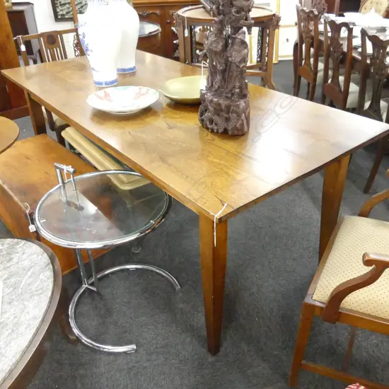 OAK REFECTORY PLANK TOP DINING TABLE w. DRAWERS EACH END 1985x900x780mm