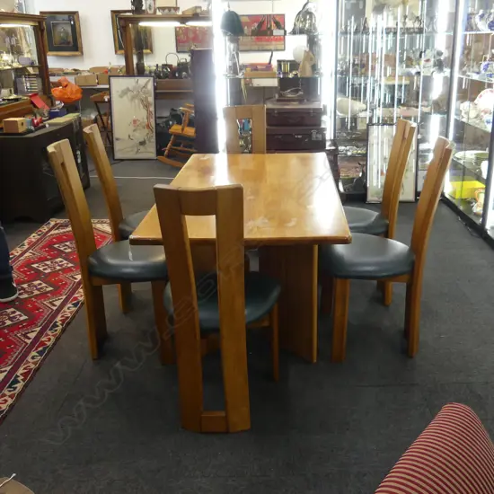 AIKU COLLECTION RIMU DINING TABLE & 6 CHAIRS 1495x825x735mm