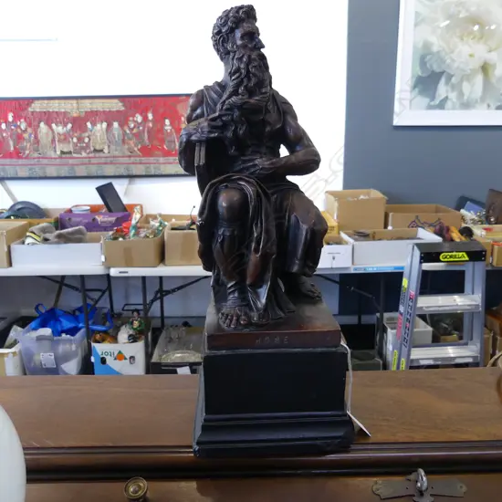 PAINTED PLASTER MOSES SCULPTURE H.450mm