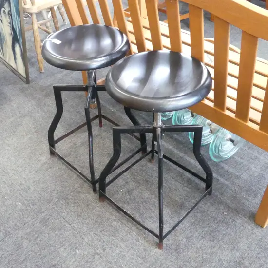 2 INDUSTRIAL STYLE STOOLS