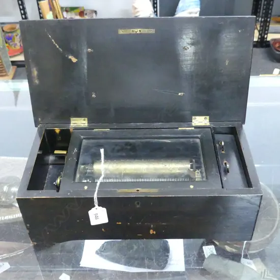 ANTIQUE MUSIC BOX (one tooth absent, works) W.345mm