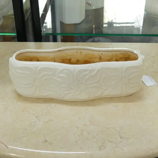 WHITE CROWN LYNN TROUGH VASE #107 W.270mm
