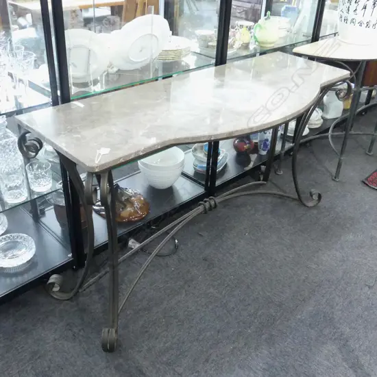 MARBLE TOPPED CONSOLE TABLE 1420x500x755mm