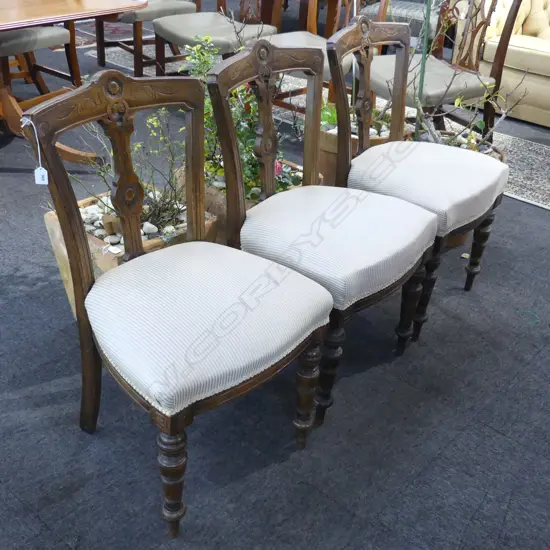 3 EDWARDIAN DINING CHAIRS