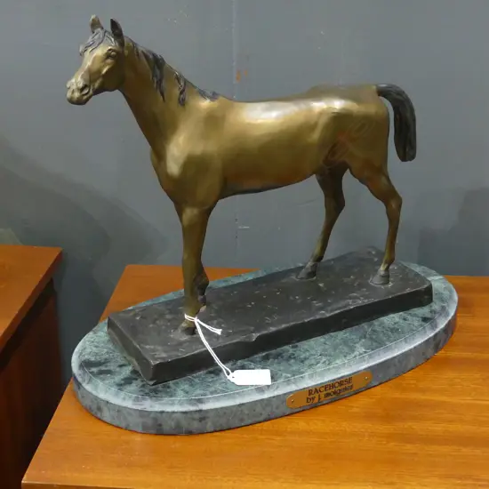 BRONZE; 'RACEHORSE BY J. MOIGNIEZ' H.340mm
