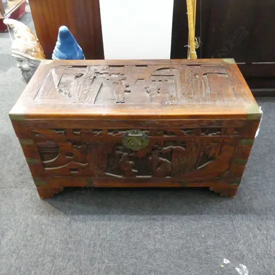 CARVED CAMPHOR CHEST 885x435x480mm