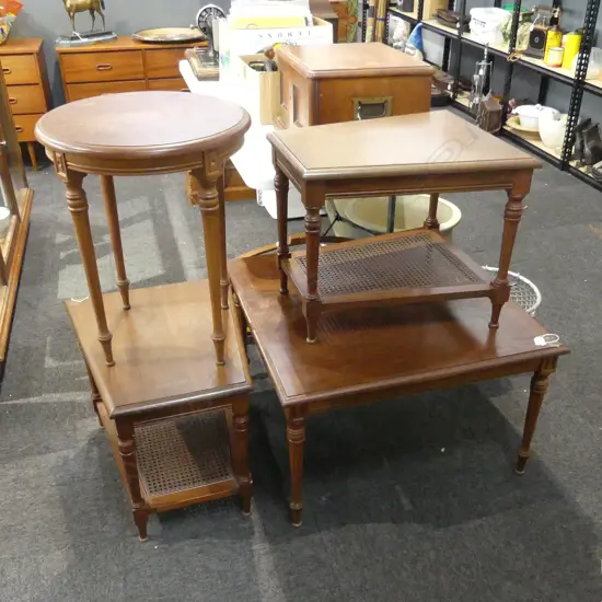 PR MAHOGANY SIDE TABLES 560x480x460mm + 2 OTHER