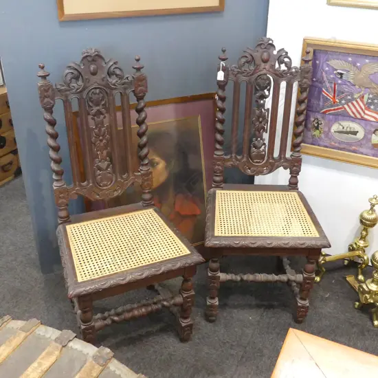 PR JACOBEAN STYLE DINING CHAIRS