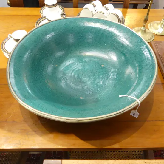 LG GREEN GLAZED MOROCCAN BOWL 540mm dia