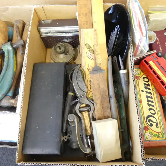 ASST. CASED TOOLS, RULERS ETC