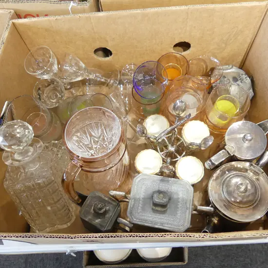 ASST SILVER PLATE, DRINKING GLASSES