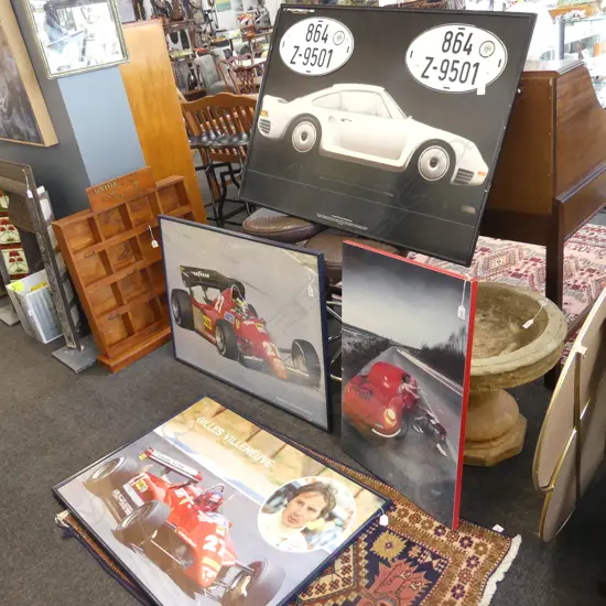 4 RACE CAR AVIATION PRINTS LARGEST L1020mm H710mm