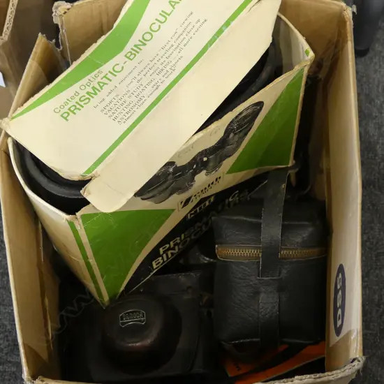 VINTAGE CAMERAS + BOXED BINOCULARS