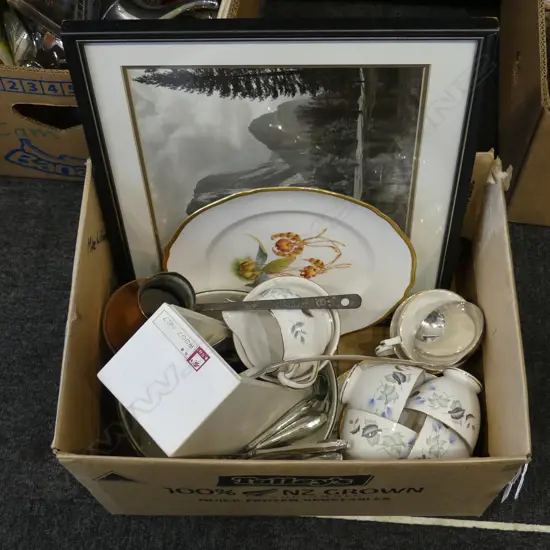 ASST. CHINA INCL. TEA SET, SPODE PLATE, PRINKNASH BOWL 220mm dia ETC...