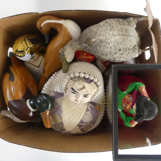 ASST. ORIENTAL ITEMS; DUCKS, DOLLS ETC