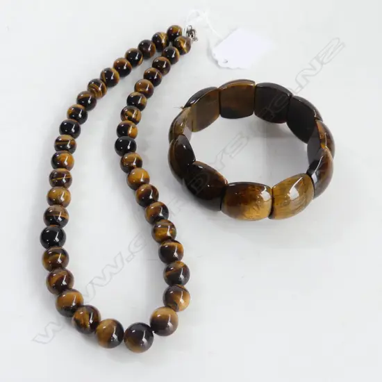 TIGERS EYE NECKLACE & BRACELET