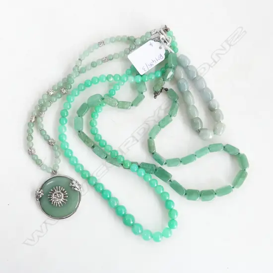 3 JADE? NECKLACES + BRACELET