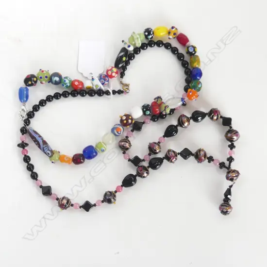 2 VENETIAN BEAD NECKLACES