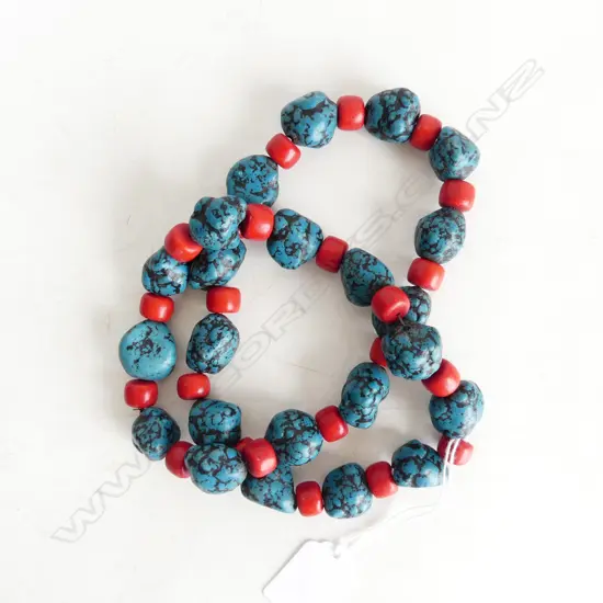 TIBETAN TURQUOISE & CORAL NECKLACE