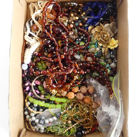 BOX LOT ASST. COSTUME JEWELLERY