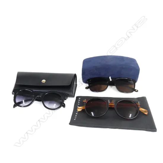 3 PRS DESIGNER SUNGLASSES: TED BAKER, RAEN LARKIN, ELECTRIC PUKEKO
