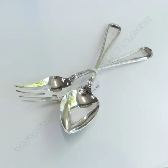 AUSTRIAN SILVER SERVING SPOON & FORK 137GRMS