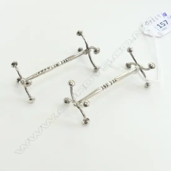 WILLIAM IV STERLING SILVER KNIFE RESTS BIRMINGHAM 1838 L 65 MM