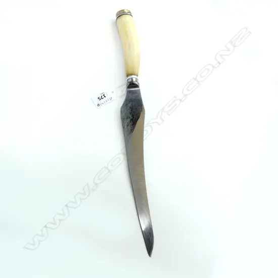 ANTIQUE IVORY HANDLE CARVING KNIFE BY WADE & BUTCHER SHEFFIELD L. 36CM
