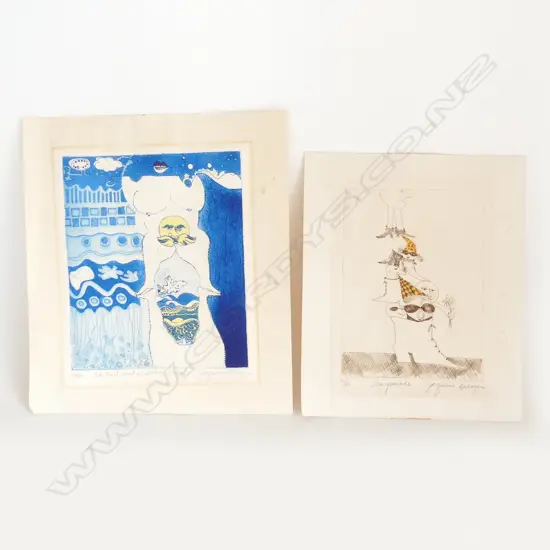 2 UNFRAMED LTD ED JACQUELINE DREAGER PRINTS 'MASQUERADE' 10/30 & 'AN EVIL MIND ...' 6/30