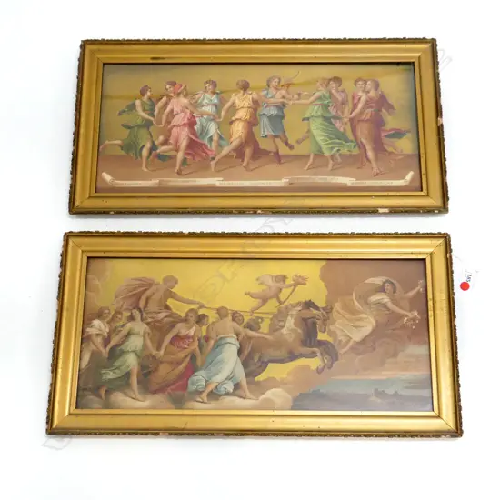 PR CLASSICAL PRINTS IN GILT FRAMES 220x495mm