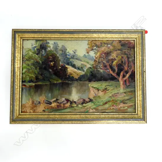 ALICE R. LOTHIAN (NZ 1874-1958) 'THE FUCHCIA TREE' OIL ON BOARD 280x430mm