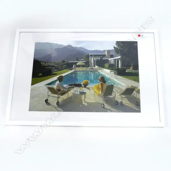 SLIM AARONS PRINT 'POOLSIDE GOSSIP' 400x565mm