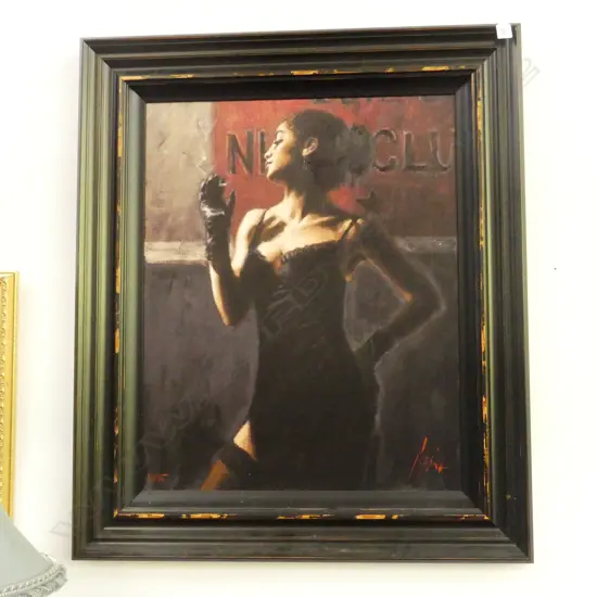 FABIAN PEREZ (b. 1967 BUENOS AIRES) 'SENSUAL TOUCH IN THE DARK' PRINT ON CANVAS 680x545mm