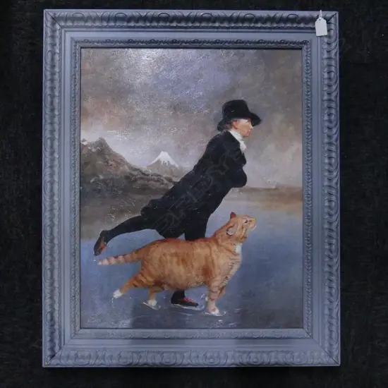 SVETLANA PETROVA FAT CAT ART PRINT AFTER SIR HENRY RAEBURN 'ROBERT WALKING, SKATING ON DUDDINGSTON LOCH' 1795 585x460mm