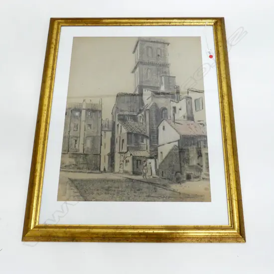 JOHN WEEKS, PARISIAN STREET SCENE, PASTEL ON PAPER C.1925 630x480mm